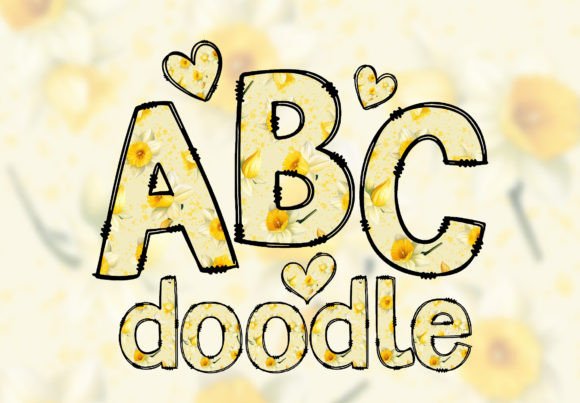 Download Daffodils Floral Letters Doodle Alphabet - Premium Resources