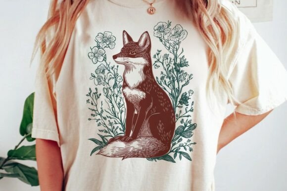 Download Red Fox Forest Flowers Design Png - Flowers design Collection