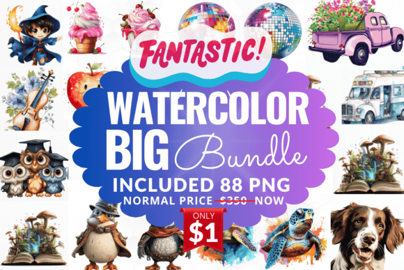Download Fantastic Watercolor Huge Clipart Bundle - Huge clipart bundle Collection