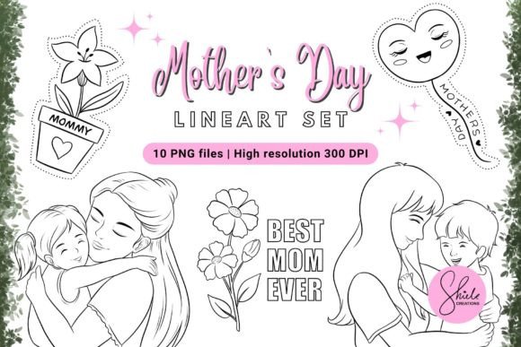 Download Mother's Day Clipart - Lineart Set - Premium Resources