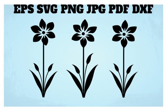 Download Black Spring Daffodils Silhouette Vector - Daffodils Collection