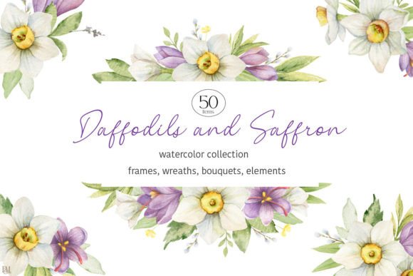 Download Watercolor Daffodils and Saffron - Daffodils Collection