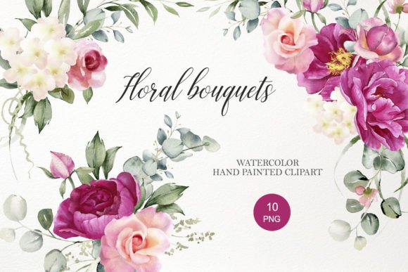 Download Watercolor Floral Bouquet Clipart PNG - Watercolor floral bouquet Collection